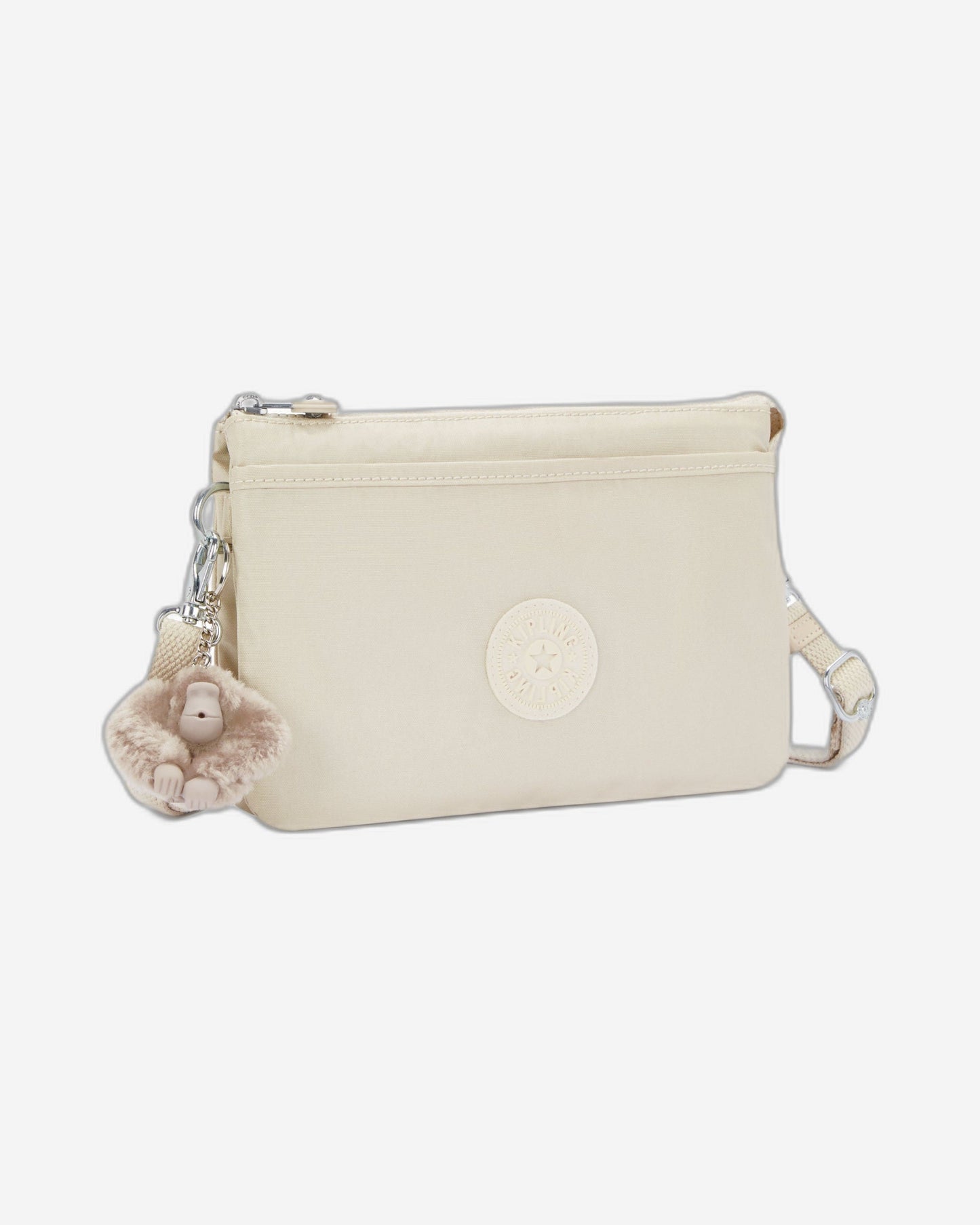 Kipling Riri Beige Pearl Large Pouch with Crossbody Strap C2I7502-3KA