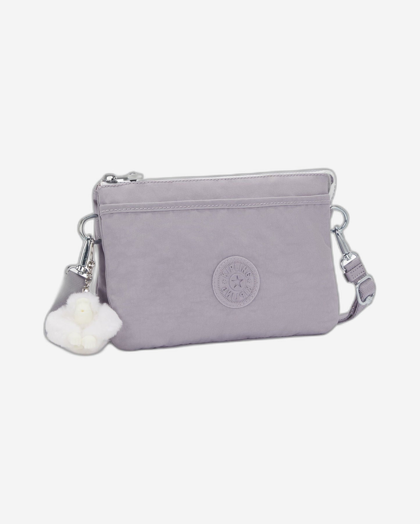 Kipling Riri Tender Grey Large Pouch with Crossbody Strap C2I7590-1FB