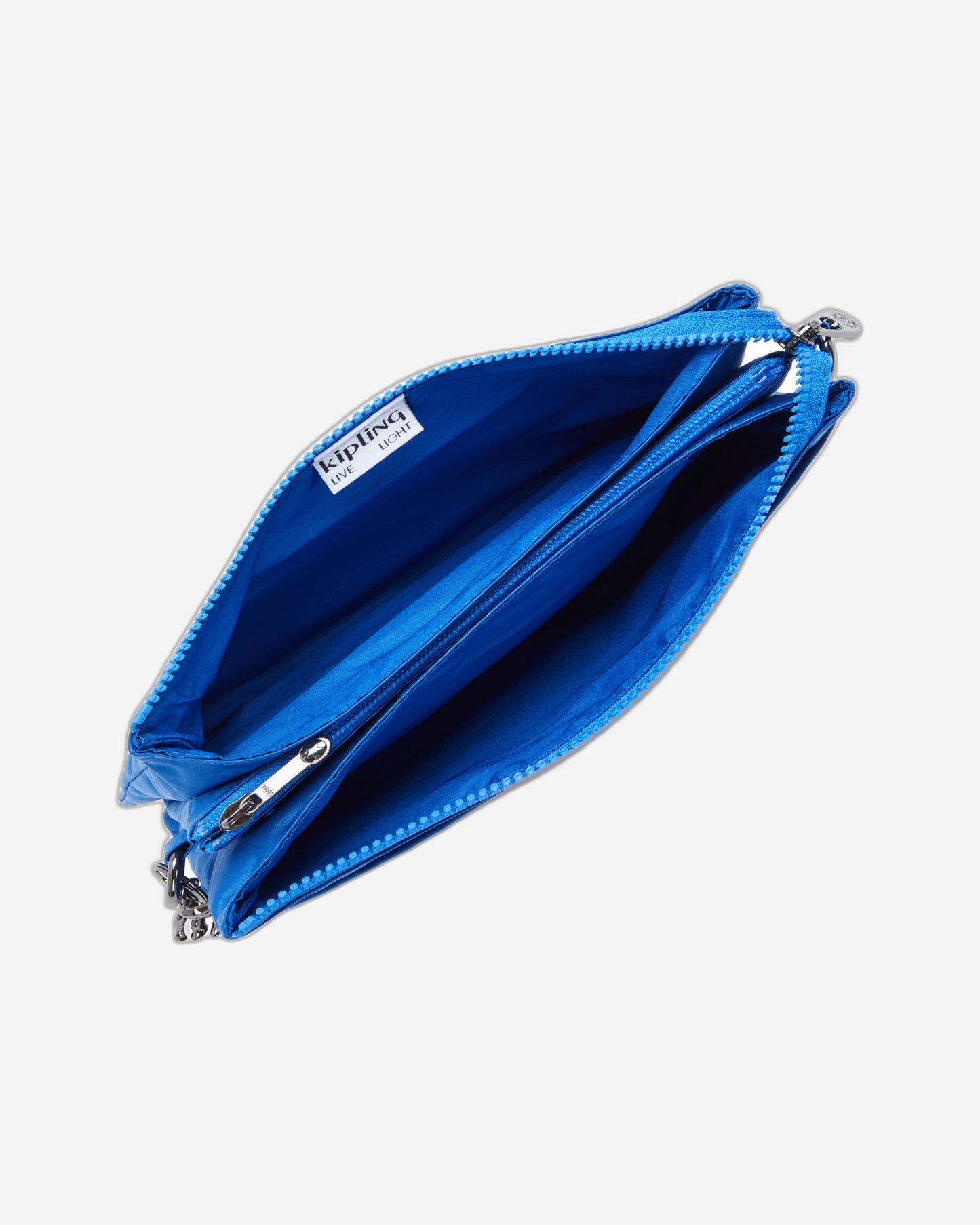 Kipling Riri Satin Blue Large Pouch with Crossbody Strap C2I7679-S9H