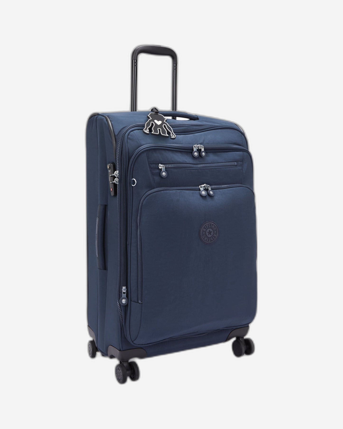 Kipling New Youri Spin M Blue Bleu 2 Medium Expandable Wheeled Luggage I7706-96V