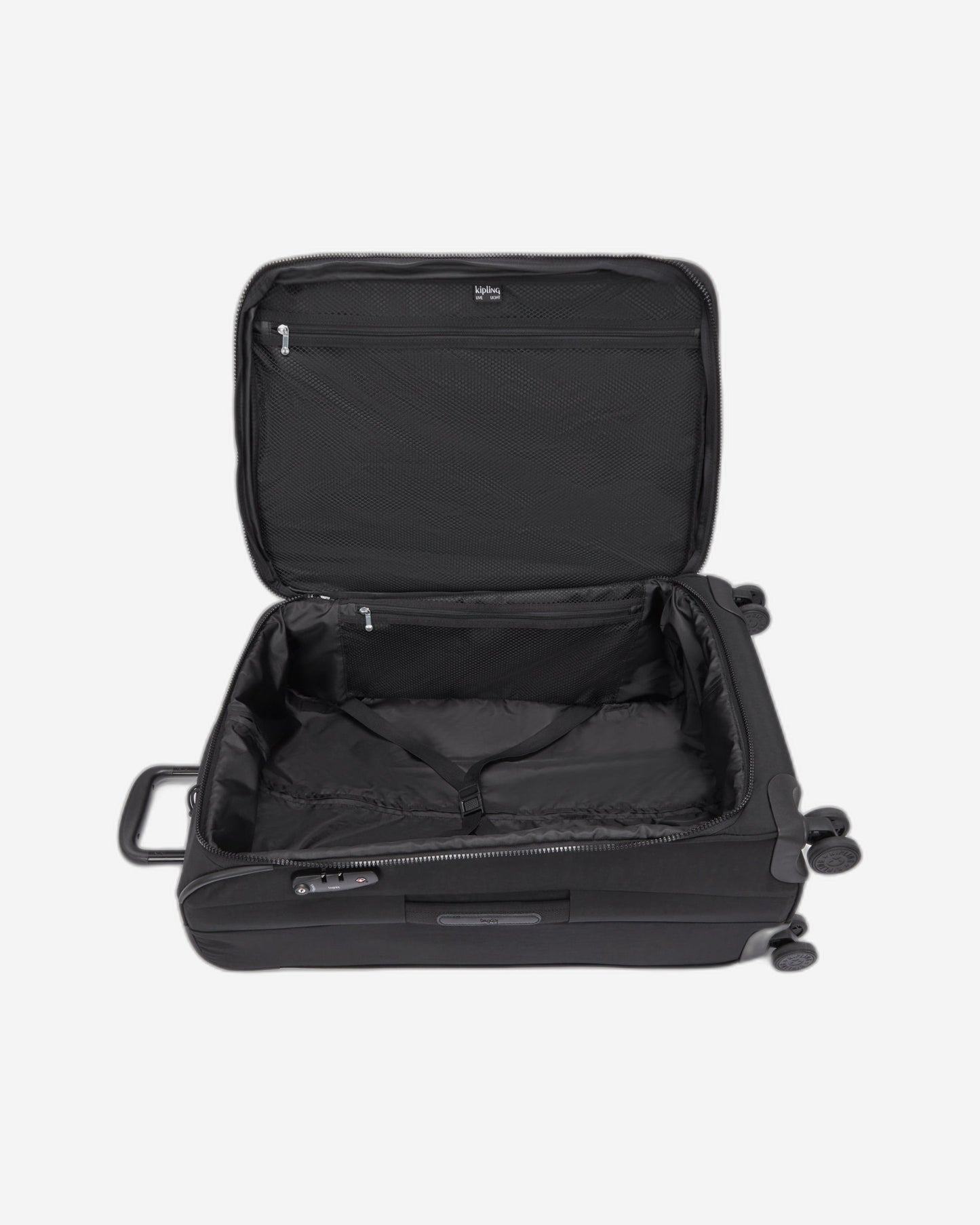 Kipling New Youri Spin M Black Noir Medium Expandable Wheeled Luggage I7706-P39