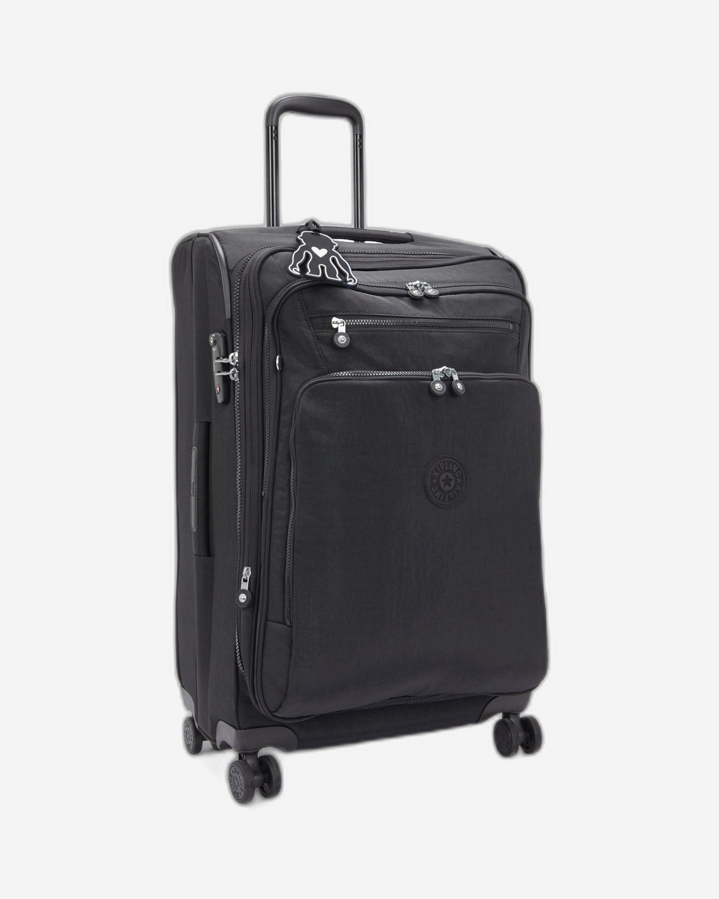 Kipling New Youri Spin M Black Noir Medium Expandable Wheeled Luggage I7706-P39