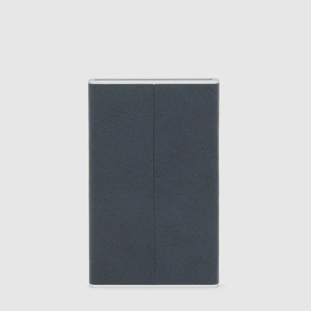 Piquadro Black Square Credit Card Case With Sliding System And Rfid Anti-Fraud Protection PP4825B3R/BLU4