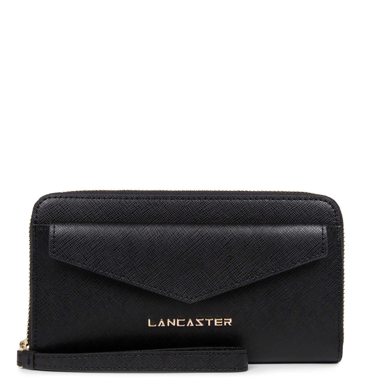 LANCASTER SIGNATURE SAFIANO COMPANION WALLET NOIR