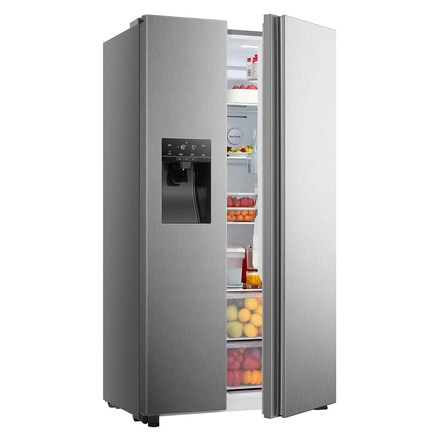 Hoover 508Ltr Side By Side Refrigerator With Water Dispenser, Silver - Hsb-H508-Ws
