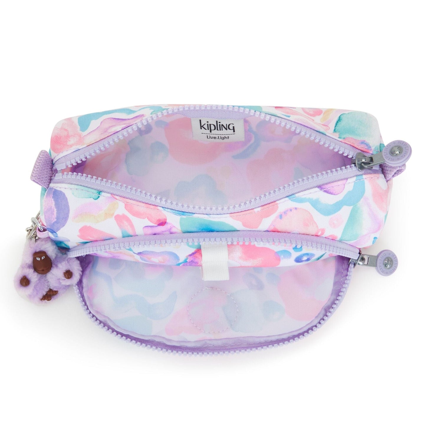 Kipling-Cute-Pen Case-Aqua Flowers-I3330-2Fw