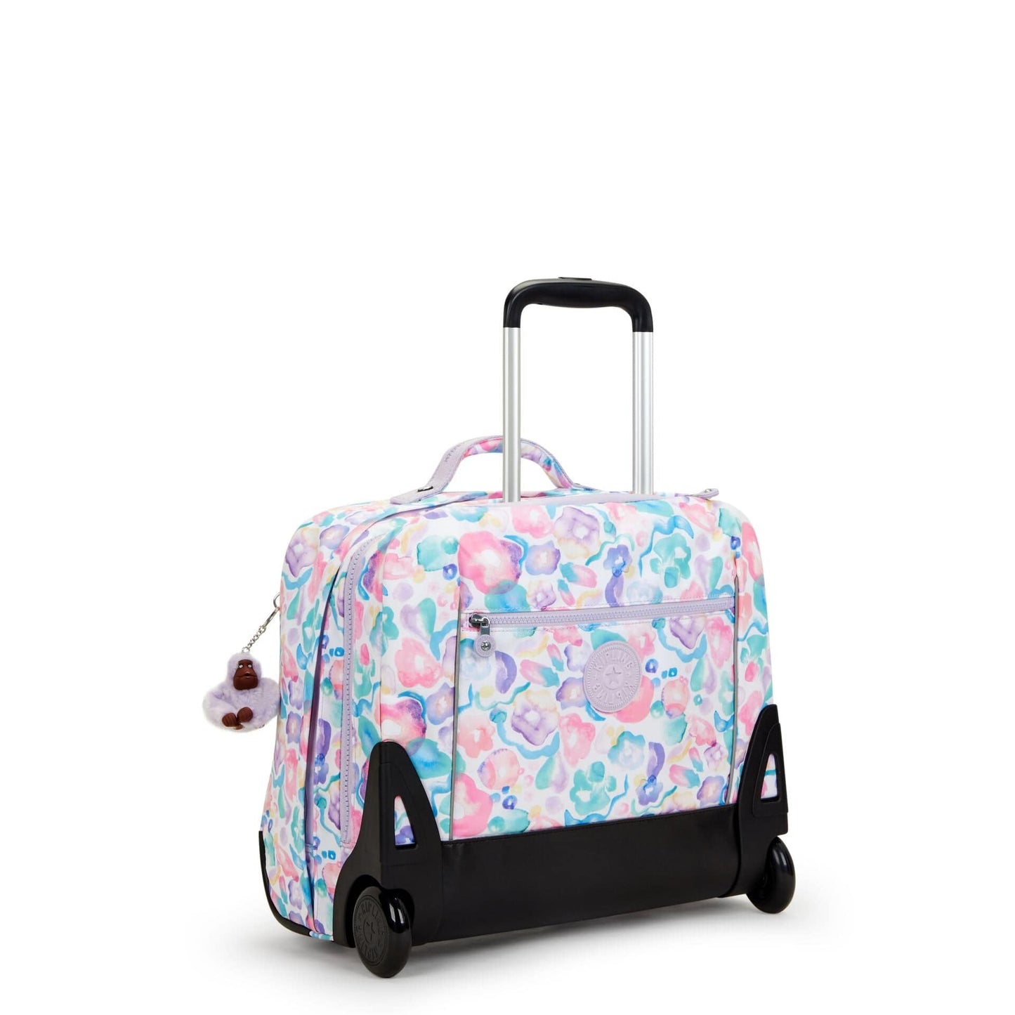 Kipling-Giorno-Large Wheeled Backpack With Laptop Compartment-Aqua Flowers-I5368-2Fw