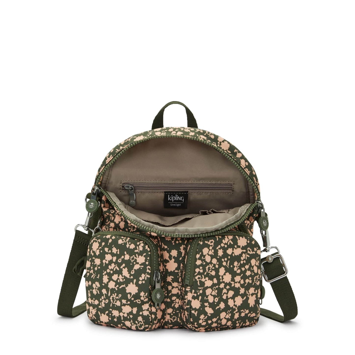 Kipling-Firefly Up-Small Backpack (Convertible To Shoulderbag)-Fresh Floral-I7452-Z80