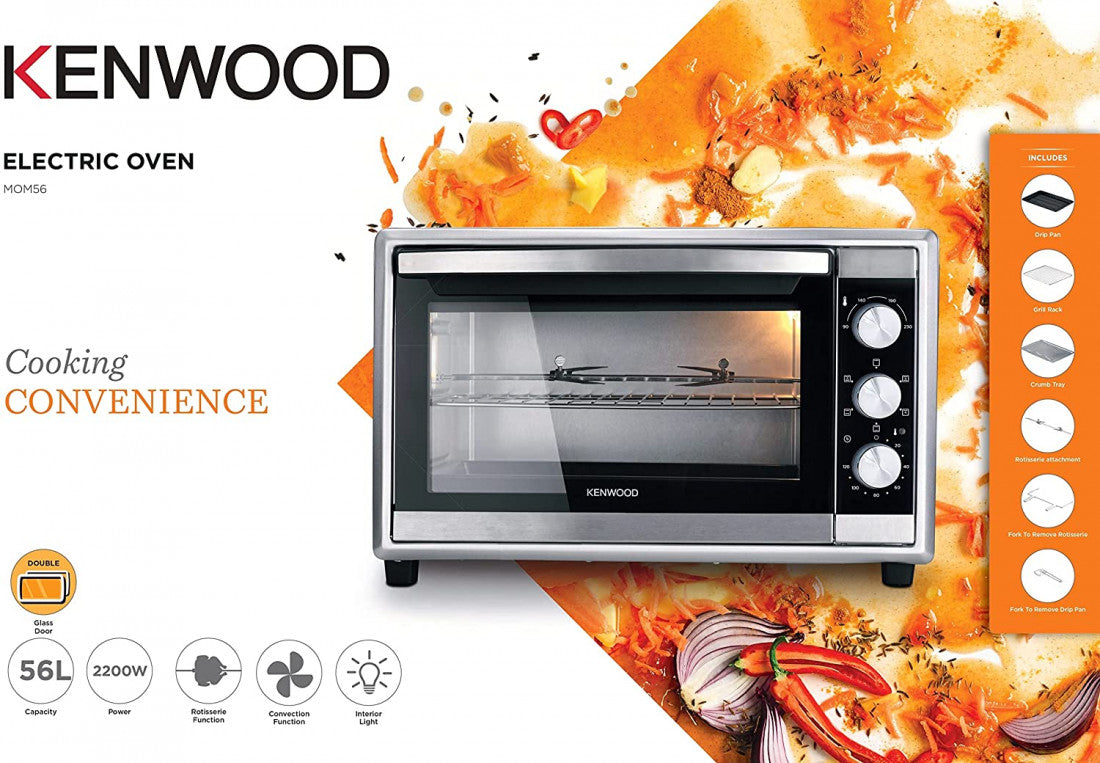 Kenwood 56L Electric Oven, Silver Mom56.000Ss