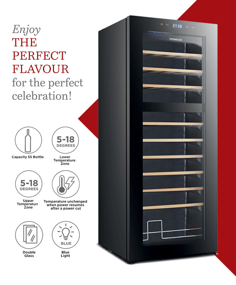 Kenwood 55 Bottles Beverage Cooler Black Bcw55.000Bk