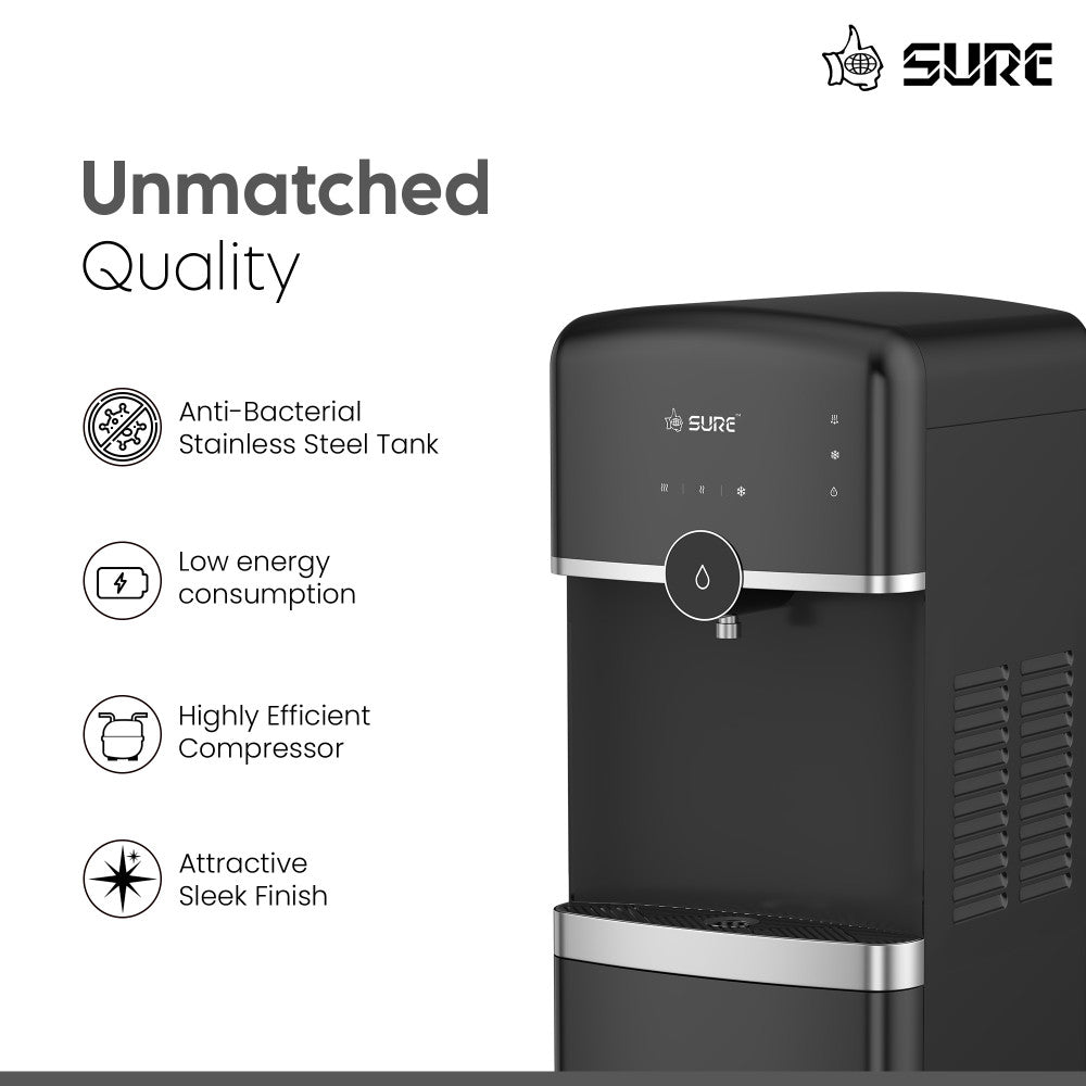 Sure Bottom Loading Water Dispenser, Touch Control, Black - Sbl70