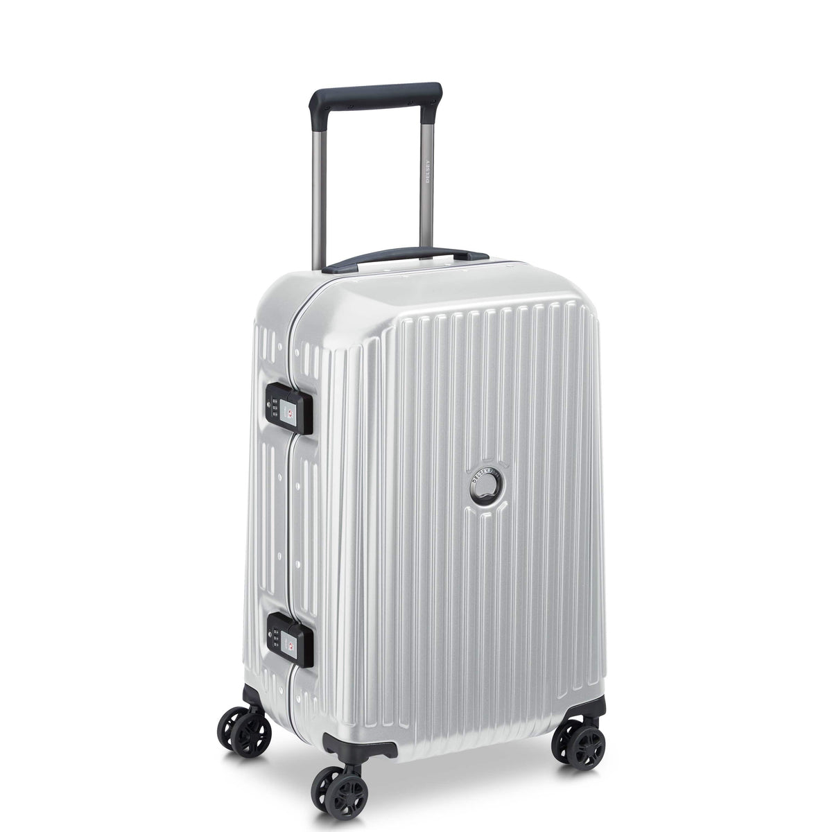 Delsey Paris Securitime Frame 55Cm Hardcase 4 Doube Wheel Cabin Luggage Trolley Silver - 00217480111