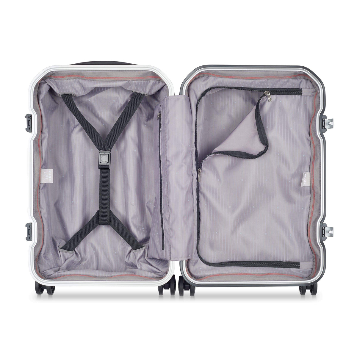 Delsey Paris Securitime Frame 55Cm Hardcase 4 Doube Wheel Cabin Luggage Trolley Silver - 00217480111