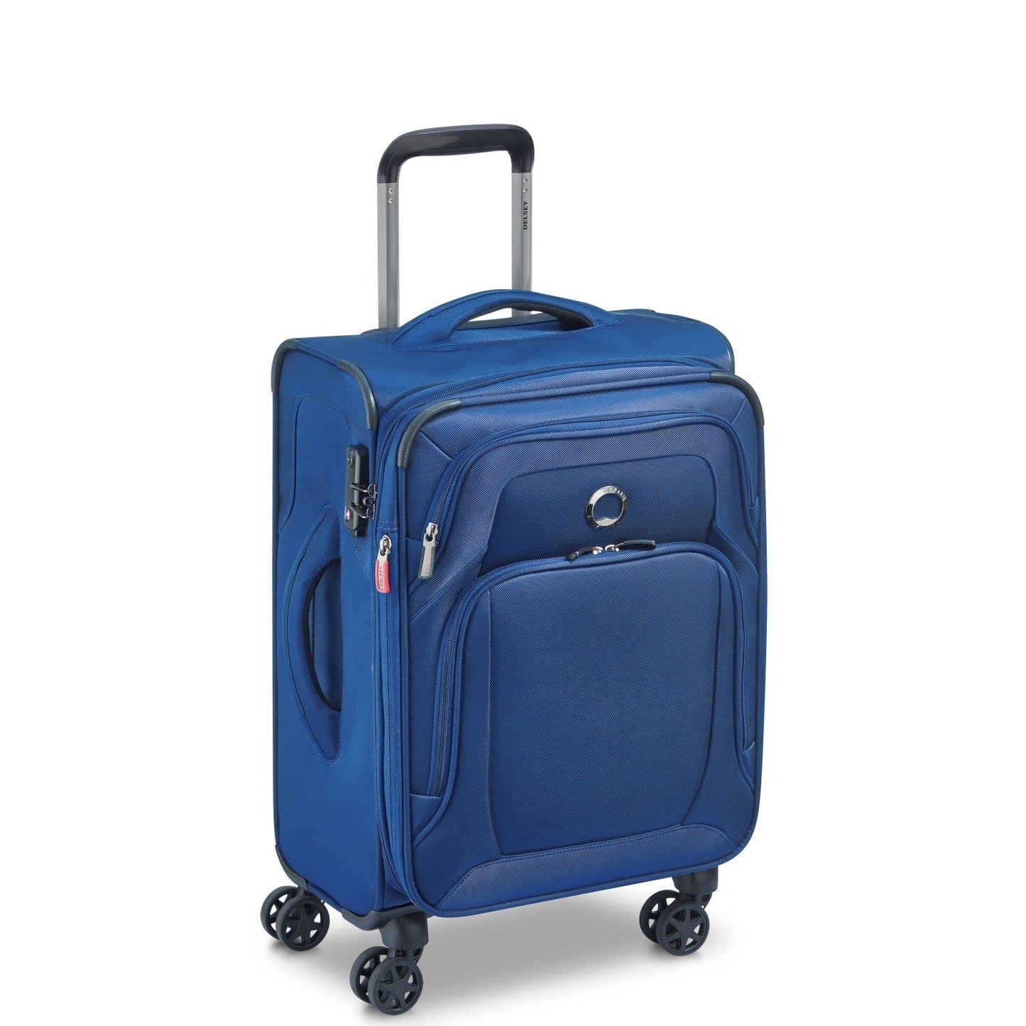 Delsey Paris Optimax Lite 55cm Softcase 4 Double Wheel Expandable Cabin Luggage Trolley Blue - 00328580102T9