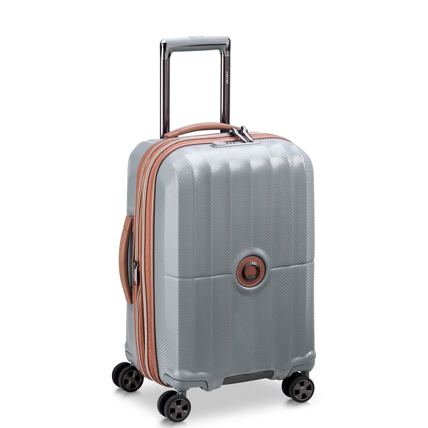 Delsey Paris St Tropez 55Cm Hardcase 4 Double Wheel Expandable Cabin Luggage Trolley Platinum - 00208780111