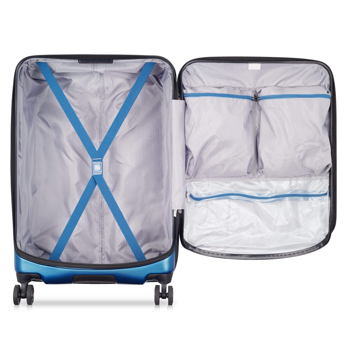 Delsey Paris Eclipse Dlx 70Cm Hardcase 4 Double Wheel Expandable Check-In Luggage Trolley Blue - 00208082002