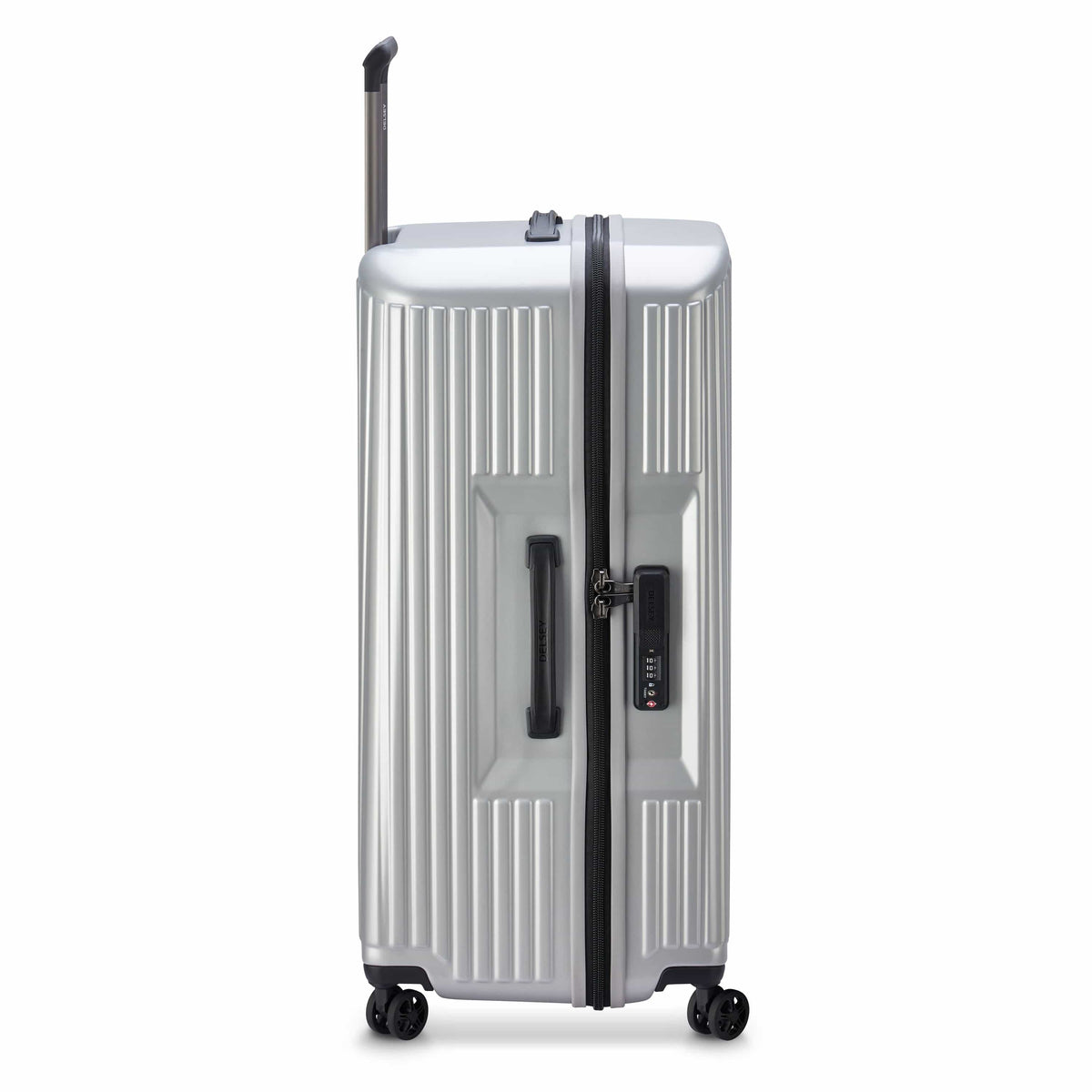 Delsey Paris Securitime Trunk 80Cm Hardcase 4 Double Wheel Check-In Luggage Trolley Silver - 00217382811