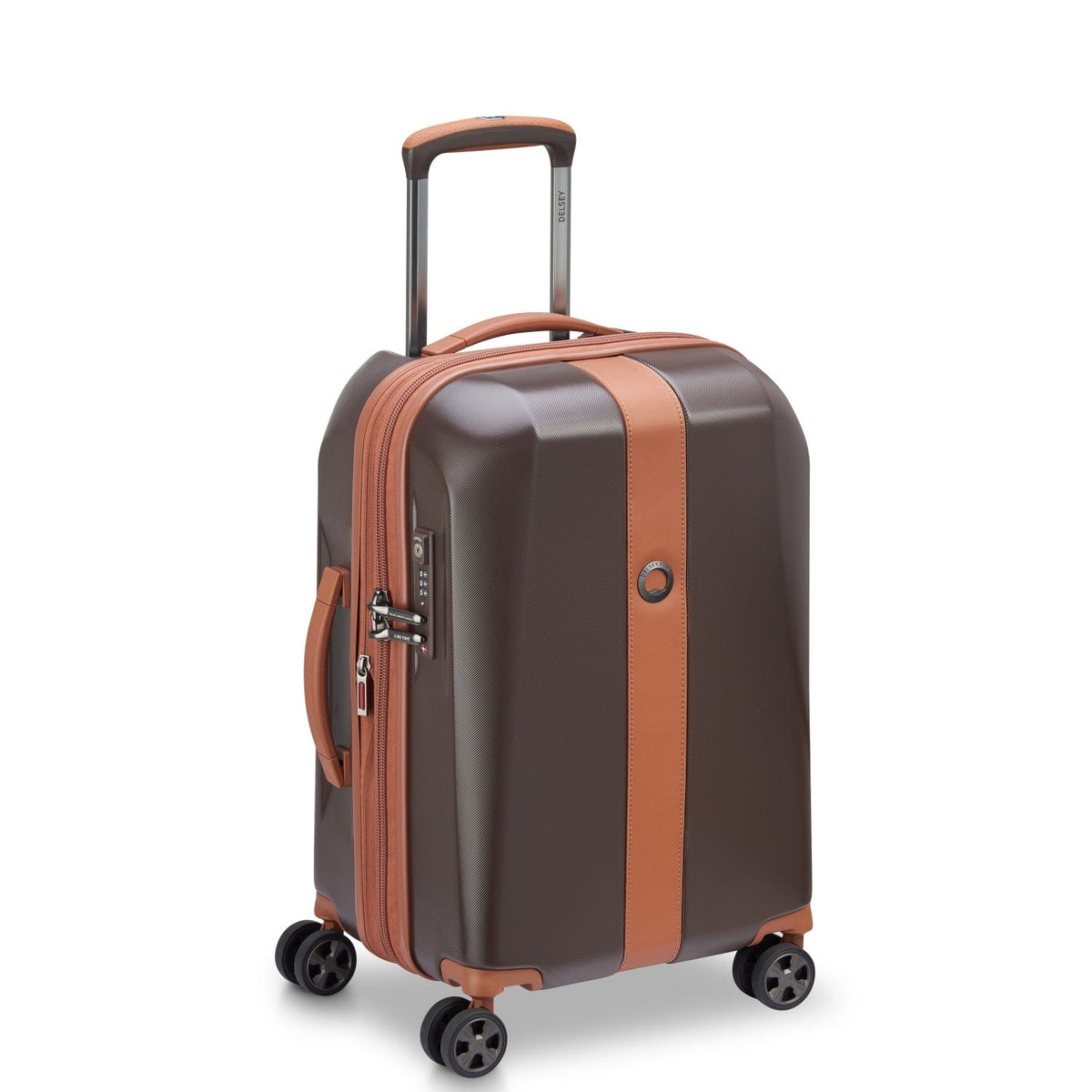 Delsey Paris Promenade Hard 2.0 55Cm Hardcase 4 Double Wheel Expandable Cabin Luggage Trolley Chocolate - 00208880106