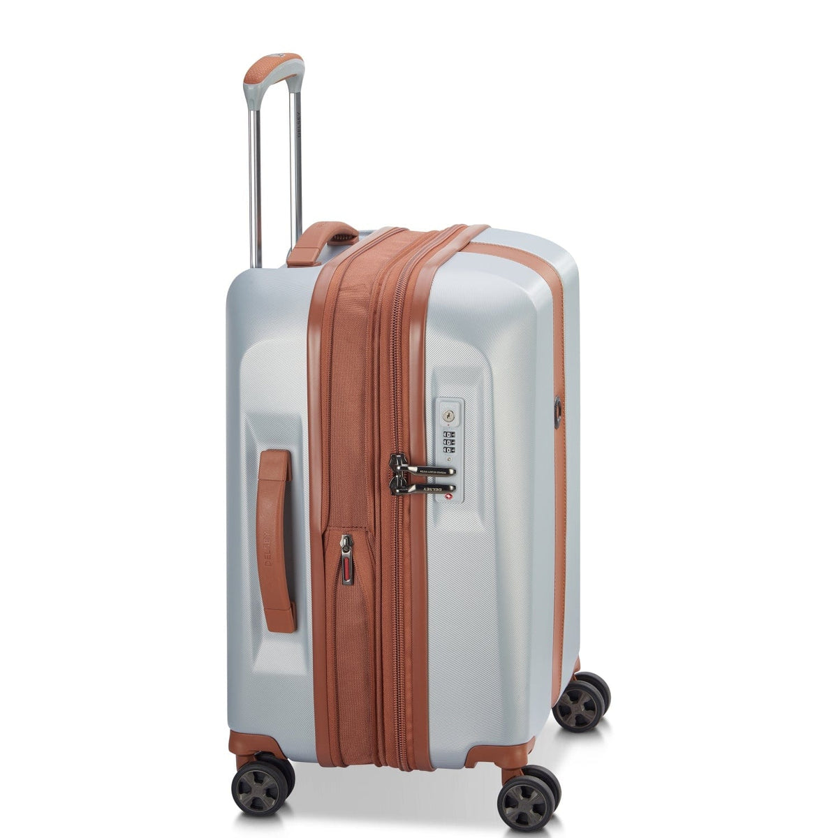 Delsey Paris Promenade Hard 2.0 55Cm Hardcase 4 Double Wheel Expandable Cabin Luggage Trolley Silver - 00208880111
