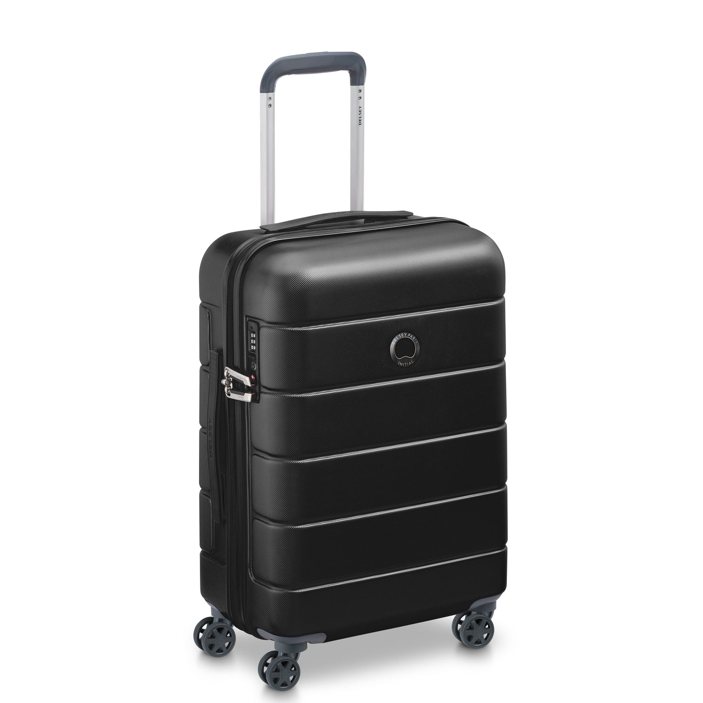 Delsey Lagos 55cm Hardcase  Expandable  4 Double Wheel Cabin Luggage Trolley Case Black - 00387080100W9 