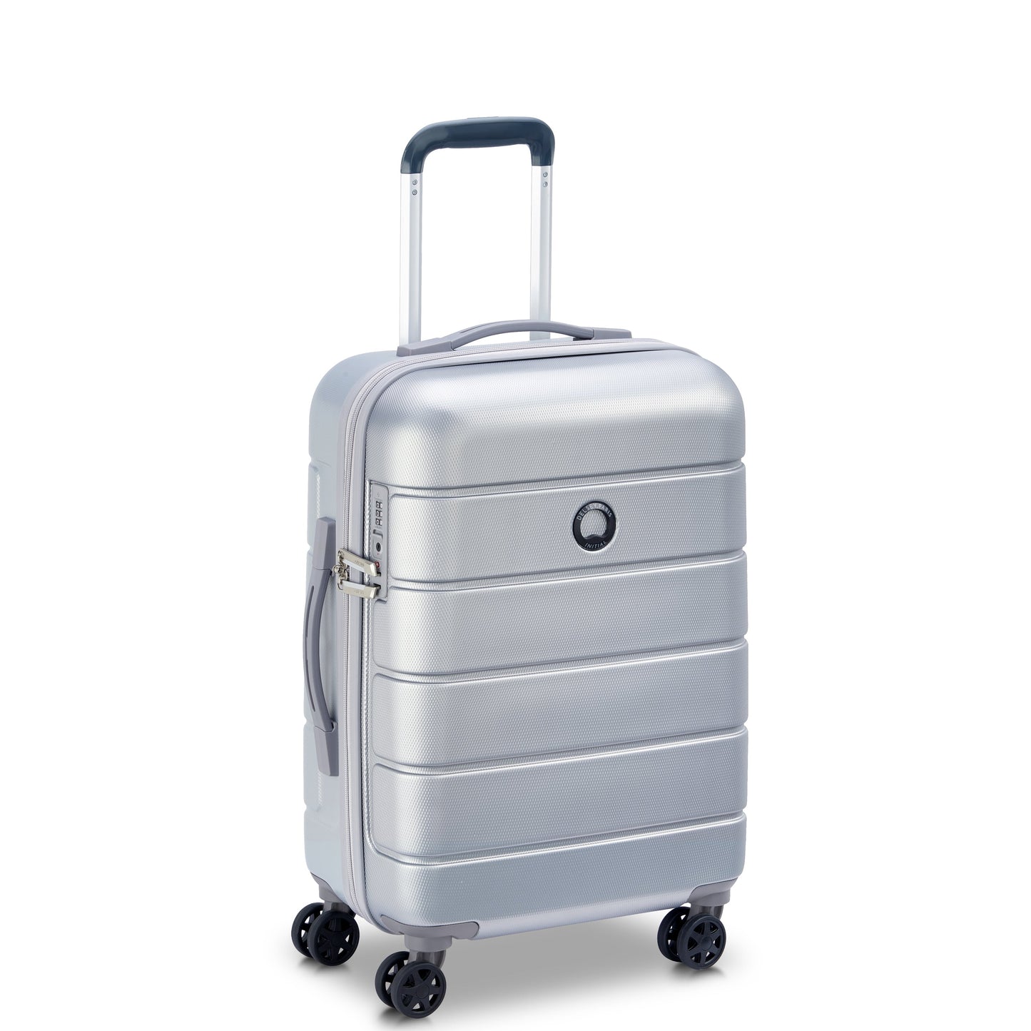 Delsey Paris Lagos 55cm Hardcase Expandable 4 Double Wheel Cabin Luggage Trolley Case Silver - 00387080111W9