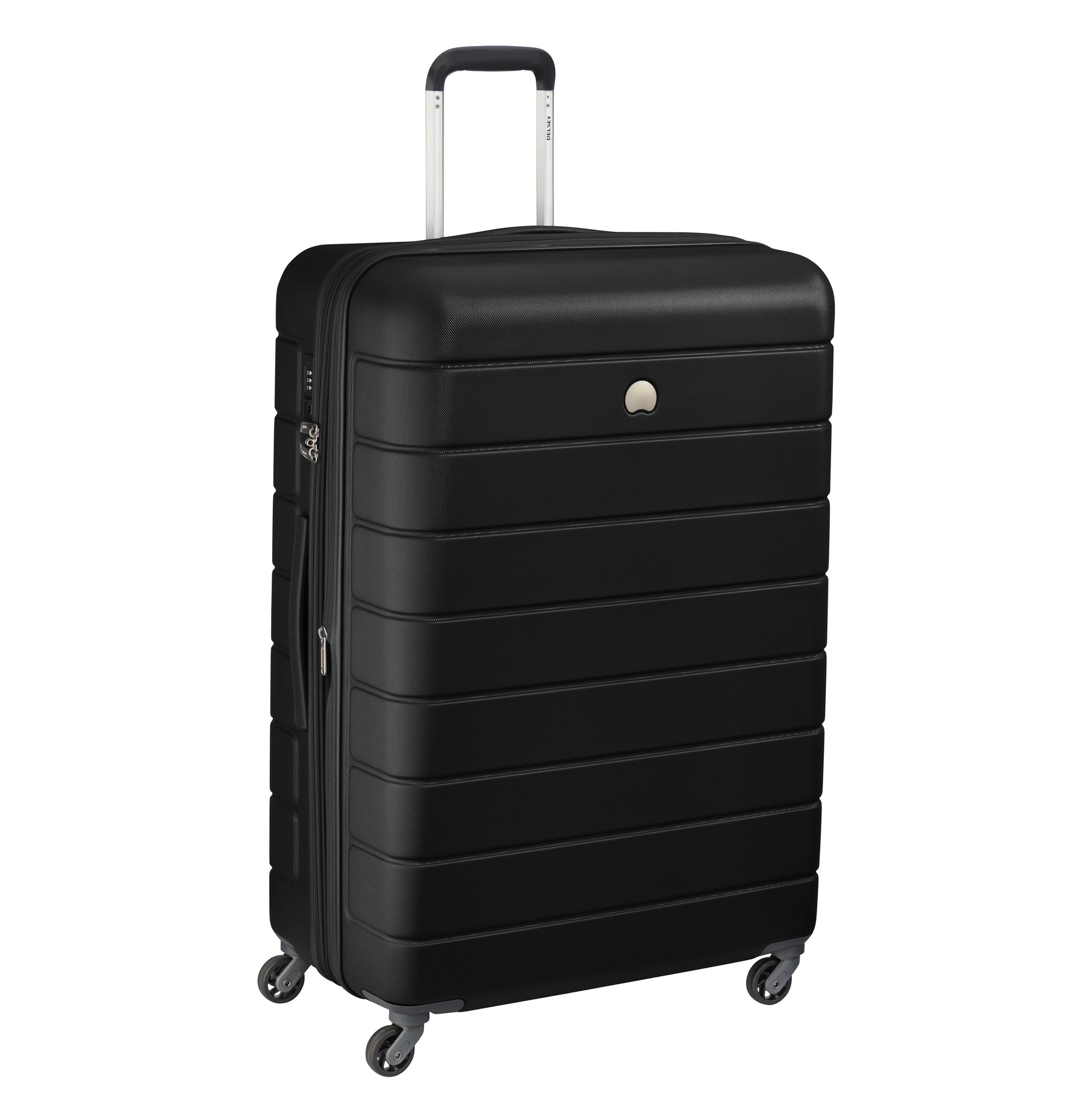 Delsey Lagos 88cm Hardcase Expandable 4 Double Wheel Cabin Luggage Trolley Case Black - 00387083000W9