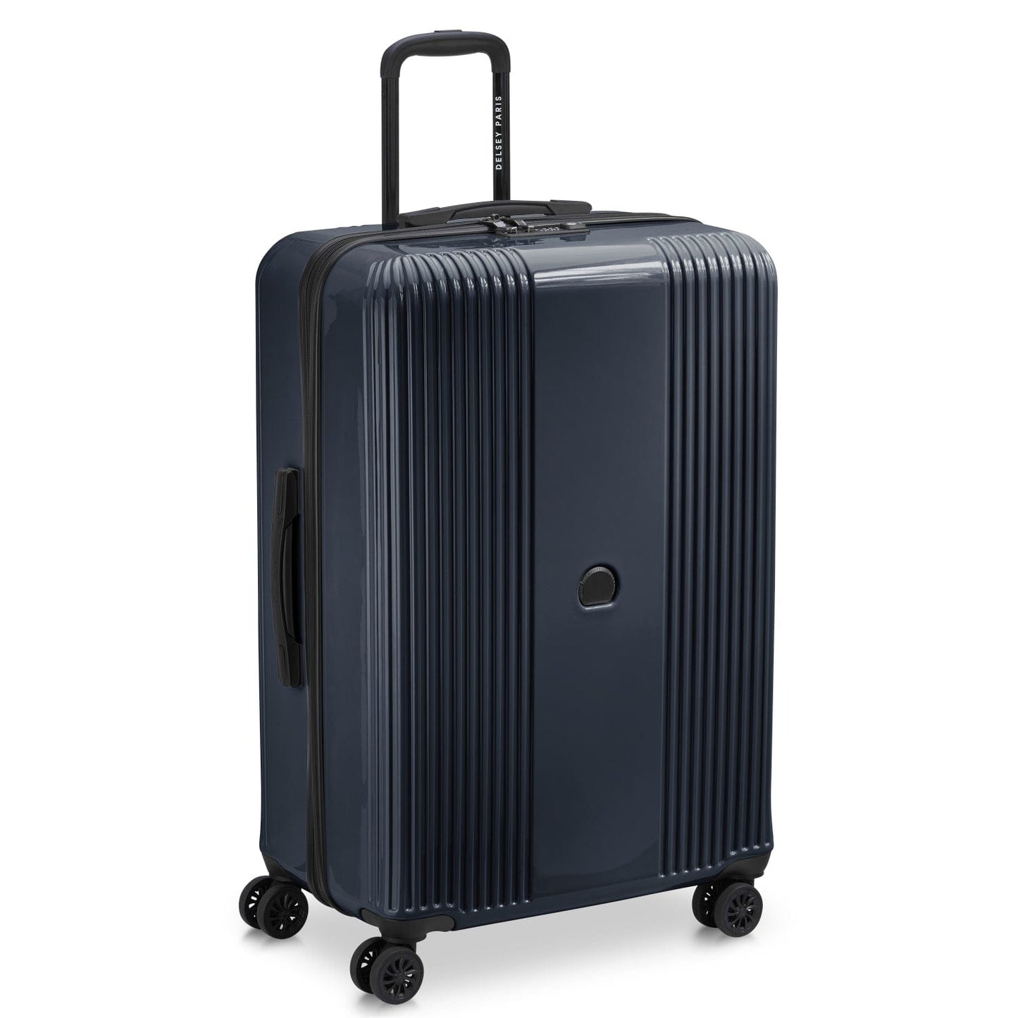 Delsey Paris Ophelie 82Cm Hardcase 4 Double Wheel Expandable Check-In Luggage Trolley Glossy Blue - 00389383162Me