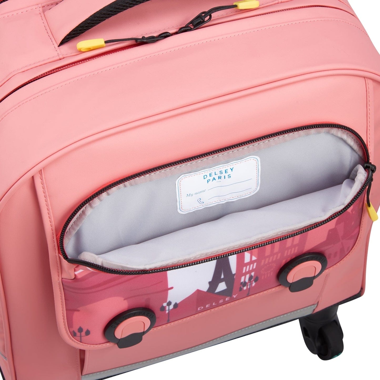 Delsey Paris BTS 2023 4 Wheel Vertical Backpack - 15.6" Pink Printing - 00338945319