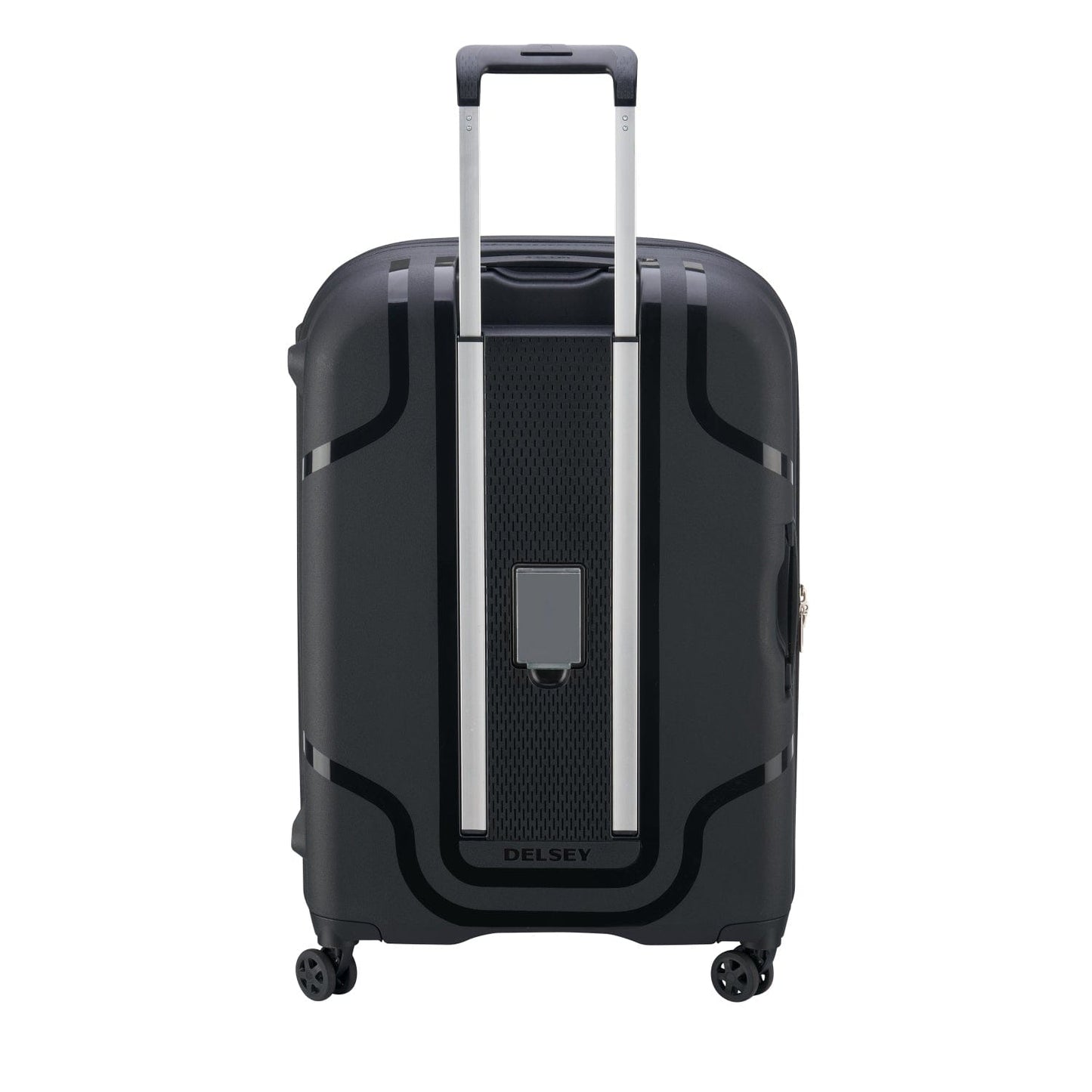 Delsey Paris Clavel 55+70+83cm Hardcase 4 Double Wheel 3 Piece Luggage Trolley Set Black