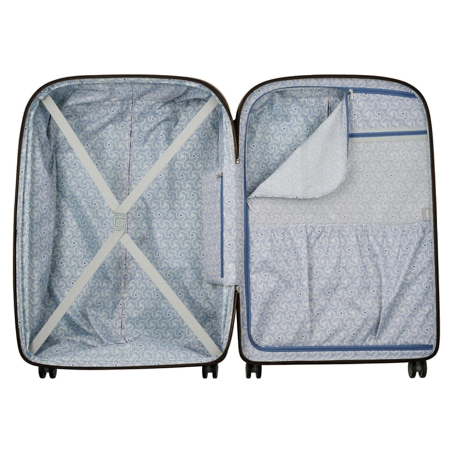 Delsey Paris Clavel 55+70+83cm Hardcase 4 Double Wheel 3 Piece Luggage Trolley Set Black