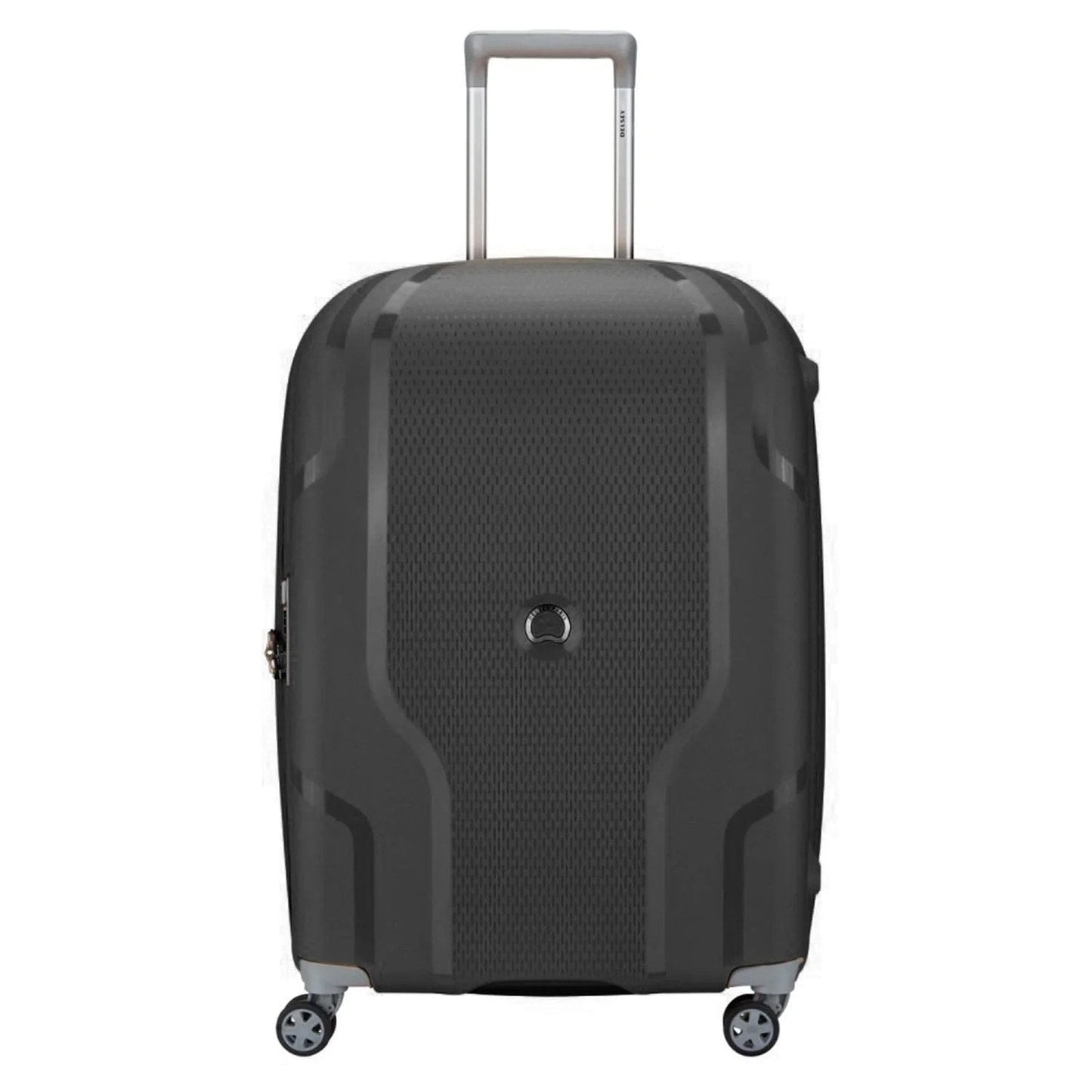 Delsey Paris Clavel 55+70+83cm Hardcase 4 Double Wheel 3 Piece Luggage Trolley Set Black