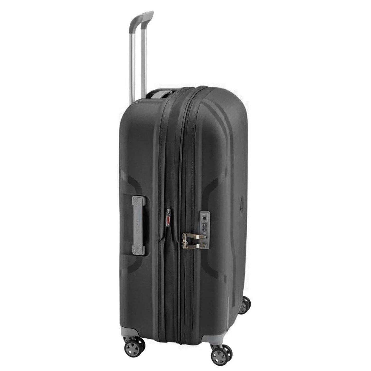 Delsey Paris Clavel 55+70+83cm Hardcase 4 Double Wheel 3 Piece Luggage Trolley Set Black
