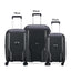 Delsey Paris Clavel 55+70+83cm Hardcase 4 Double Wheel 3 Piece Luggage Trolley Set Black