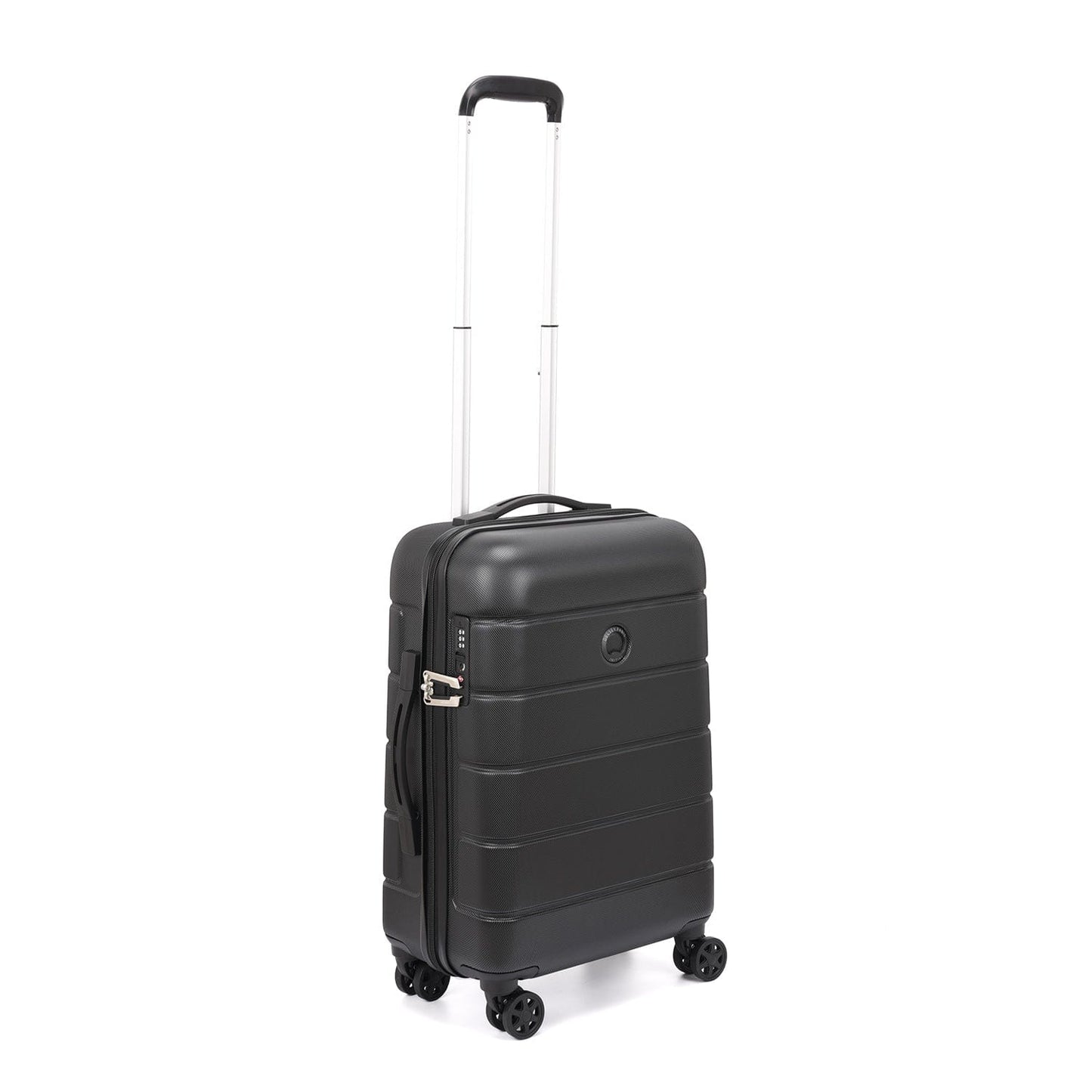 Delsey Paris Lagos 2Piece SET 55+76cm Hardcase 4 Double Wheel Cabin & Check-In Luggage Trolley Black + FREE Delsey Paris Agreable Backpack