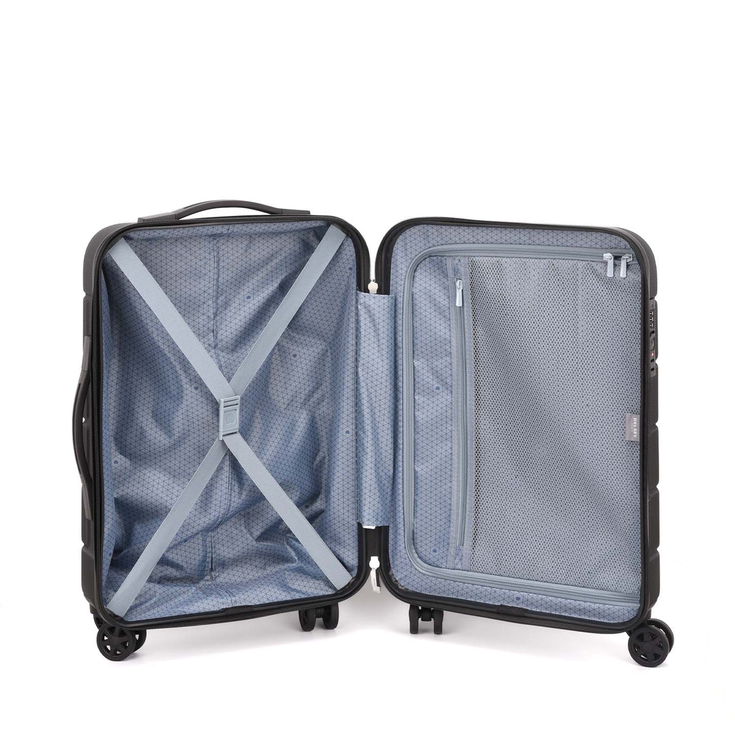 Delsey Paris Lagos 2Piece SET 55+76cm Hardcase 4 Double Wheel Cabin & Check-In Luggage Trolley Black + FREE Delsey Paris Agreable Backpack