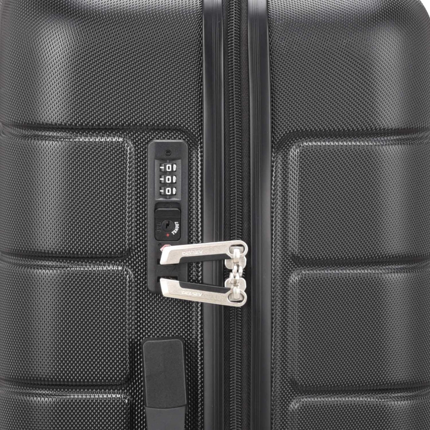 Delsey Paris Lagos 2Piece SET 55+76cm Hardcase 4 Double Wheel Cabin & Check-In Luggage Trolley Black + FREE Delsey Paris Agreable Backpack