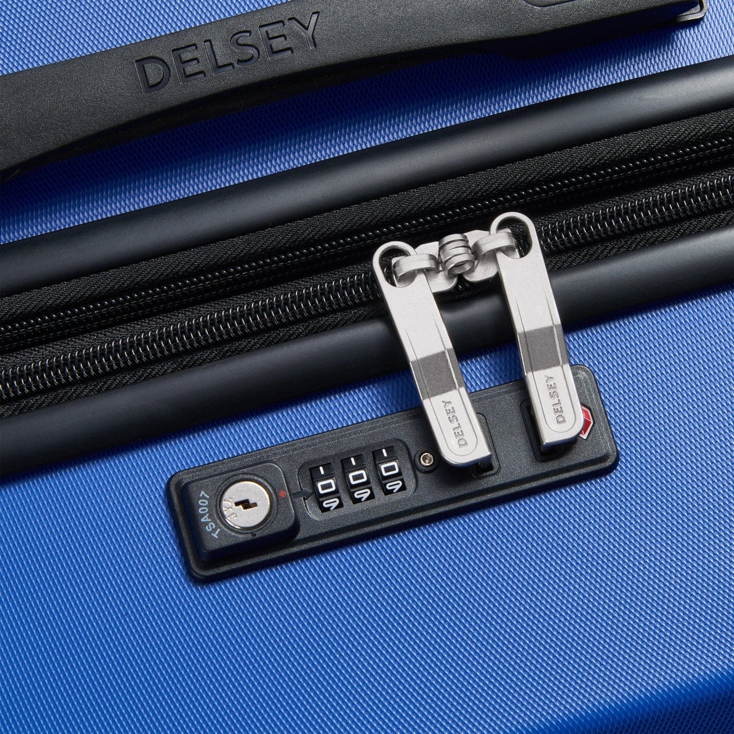 Delsey Paris Christine 55+70+82cm Hardcase 4 Double Wheel Expandable Cabin & Check-In Luggage Trolley Set Klein Blue + FREE Delsey Paris Agreable Backpack