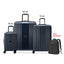 Delsey Paris Ophelie 55+70+82cm Hardcase 4 Double Wheel Expandable Cabin & Check-In Luggage Trolley Set Ink Blue + FREE Delsey Paris Agreable Backpack
