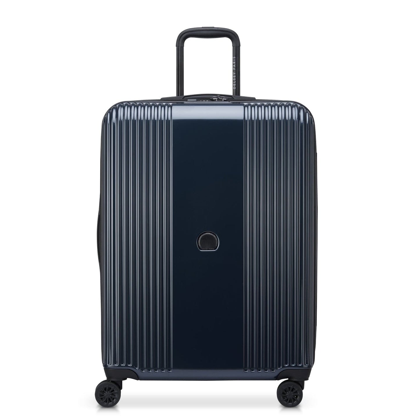 Delsey Paris Ophelie 55+70+82cm Hardcase 4 Double Wheel Expandable Cabin & Check-In Luggage Trolley Set Ink Blue + FREE Delsey Paris Agreable Backpack