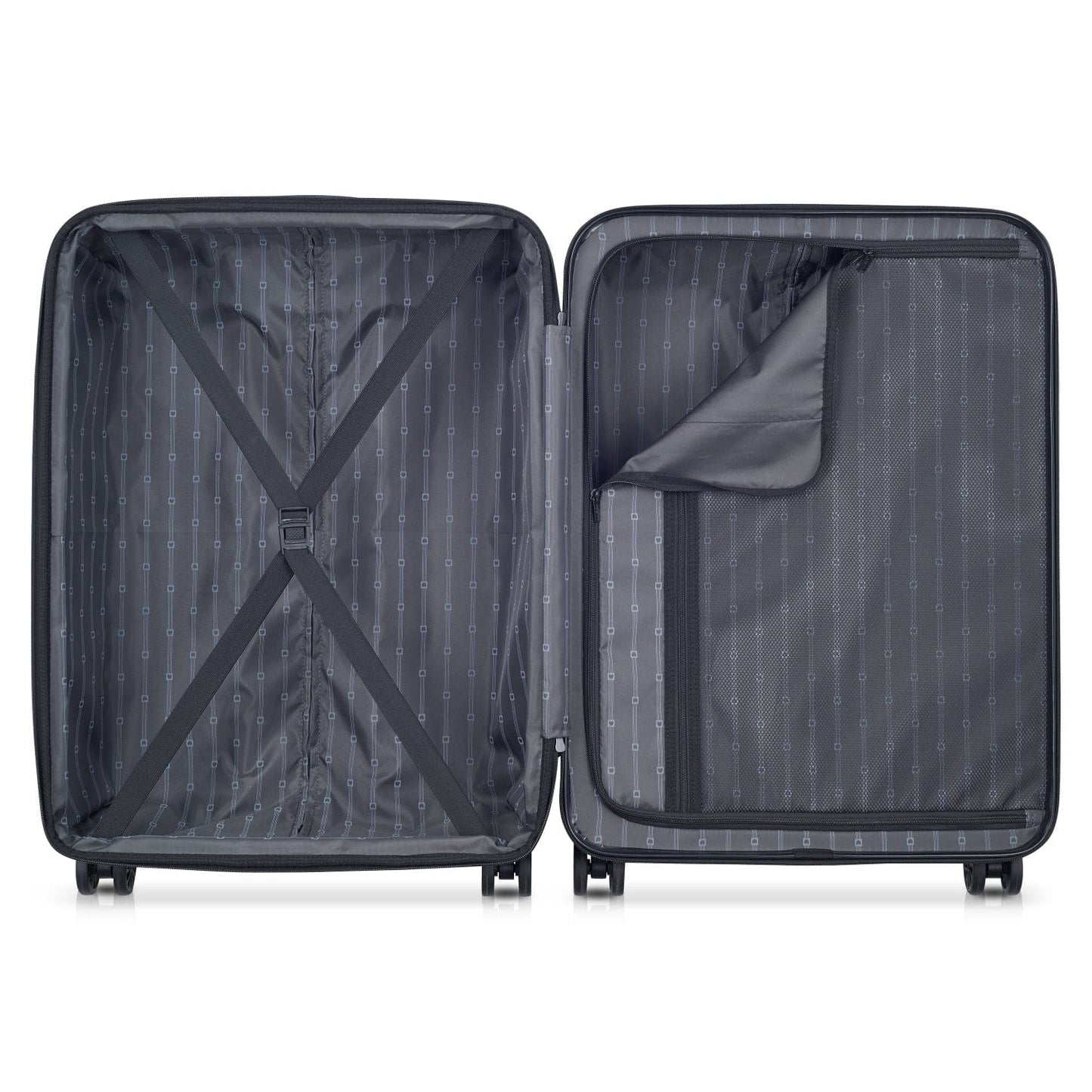 Delsey Paris Ophelie 55+70+82cm Hardcase 4 Double Wheel Expandable Cabin & Check-In Luggage Trolley Set Ink Blue + FREE Delsey Paris Agreable Backpack