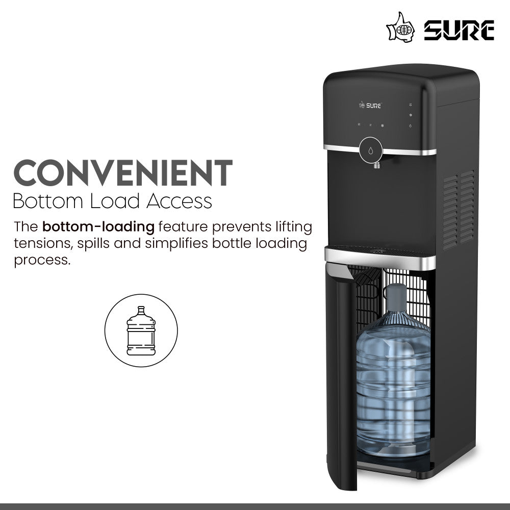 Sure Bottom Loading Water Dispenser, Touch Control, Black - Sbl70