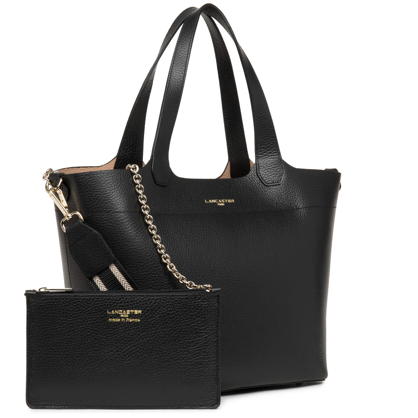Lancaster Foulonne Double Hand Bag Noir In Nude