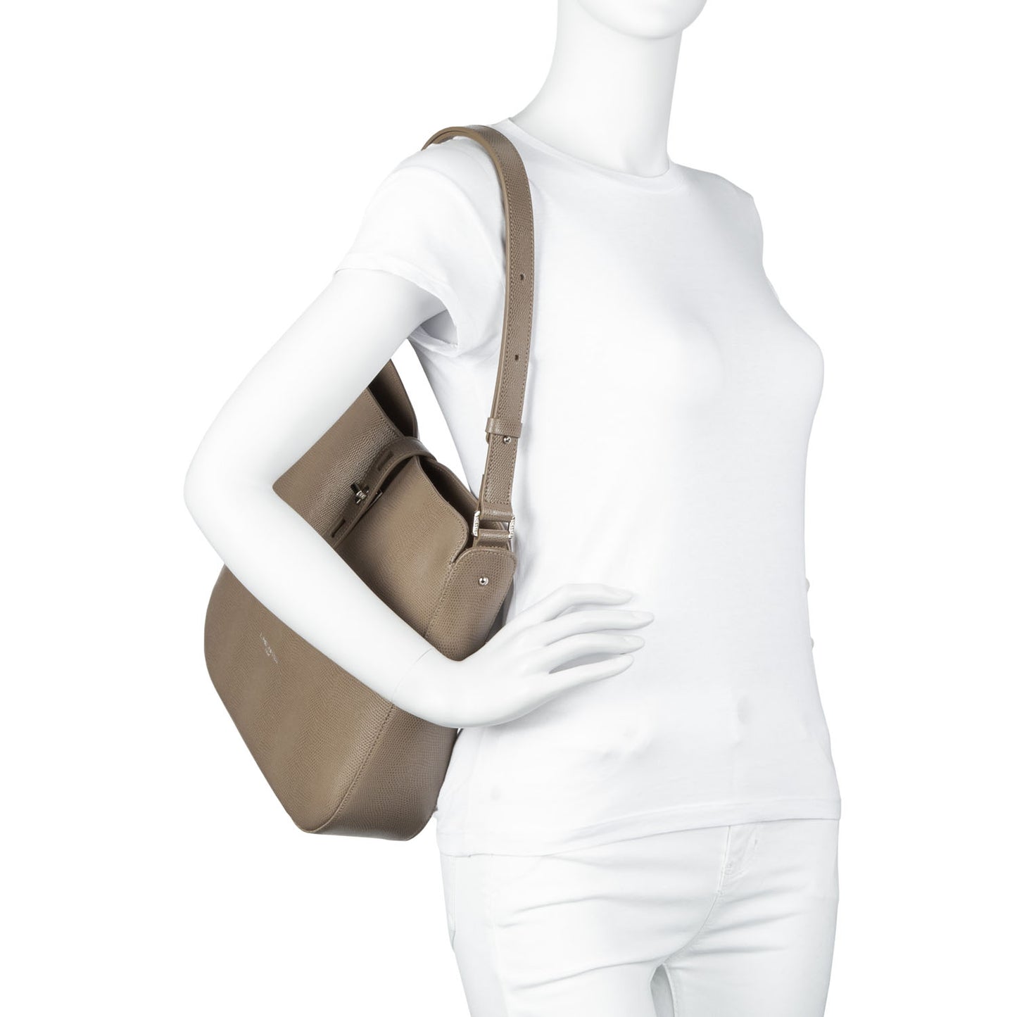 Lancaster Lucertola Hobo Bag Taupe