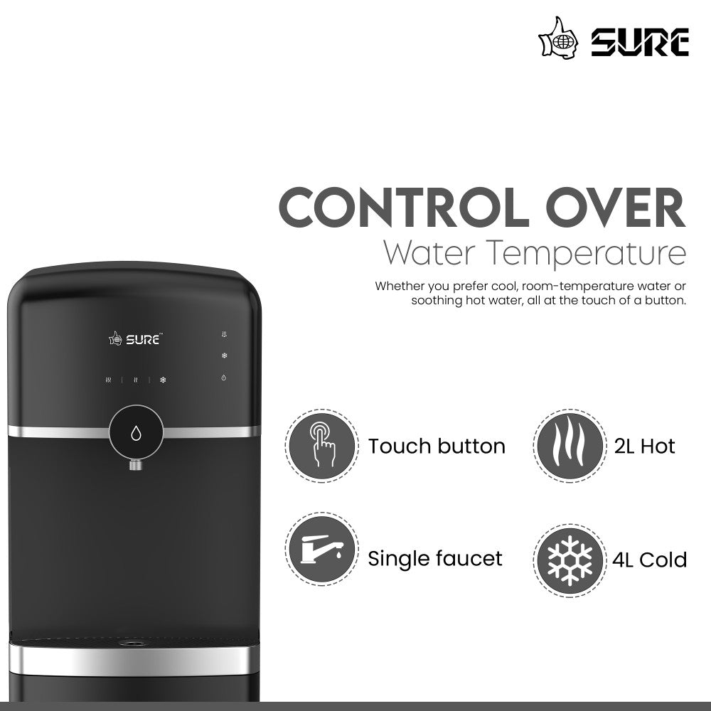 Sure Bottom Loading Water Dispenser, Touch Control, Black - Sbl70
