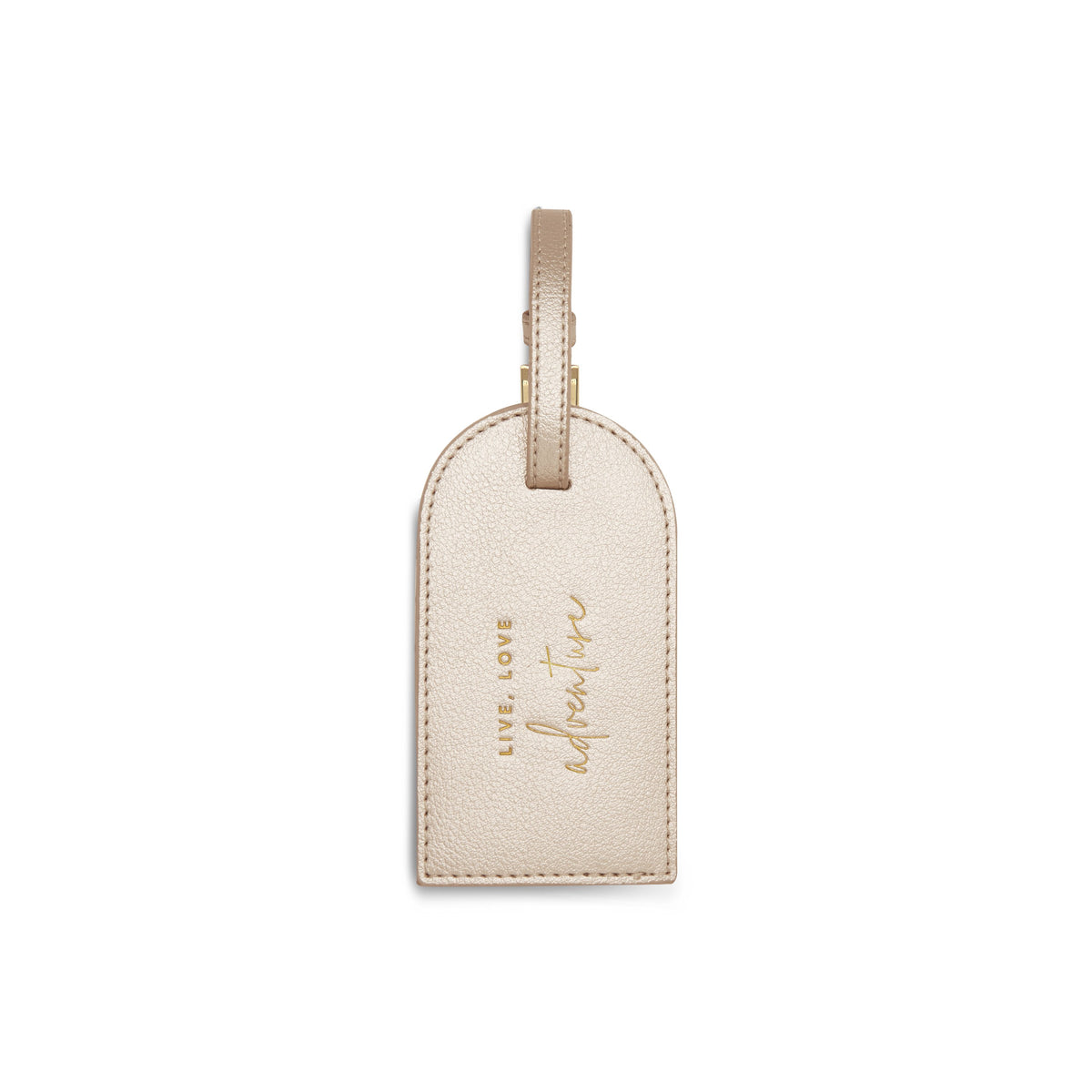 KTLX LUGGAGE TAG LIVE LOVE ADVENTURE METALLIC CHAMPAGNE - Jashanmal Home