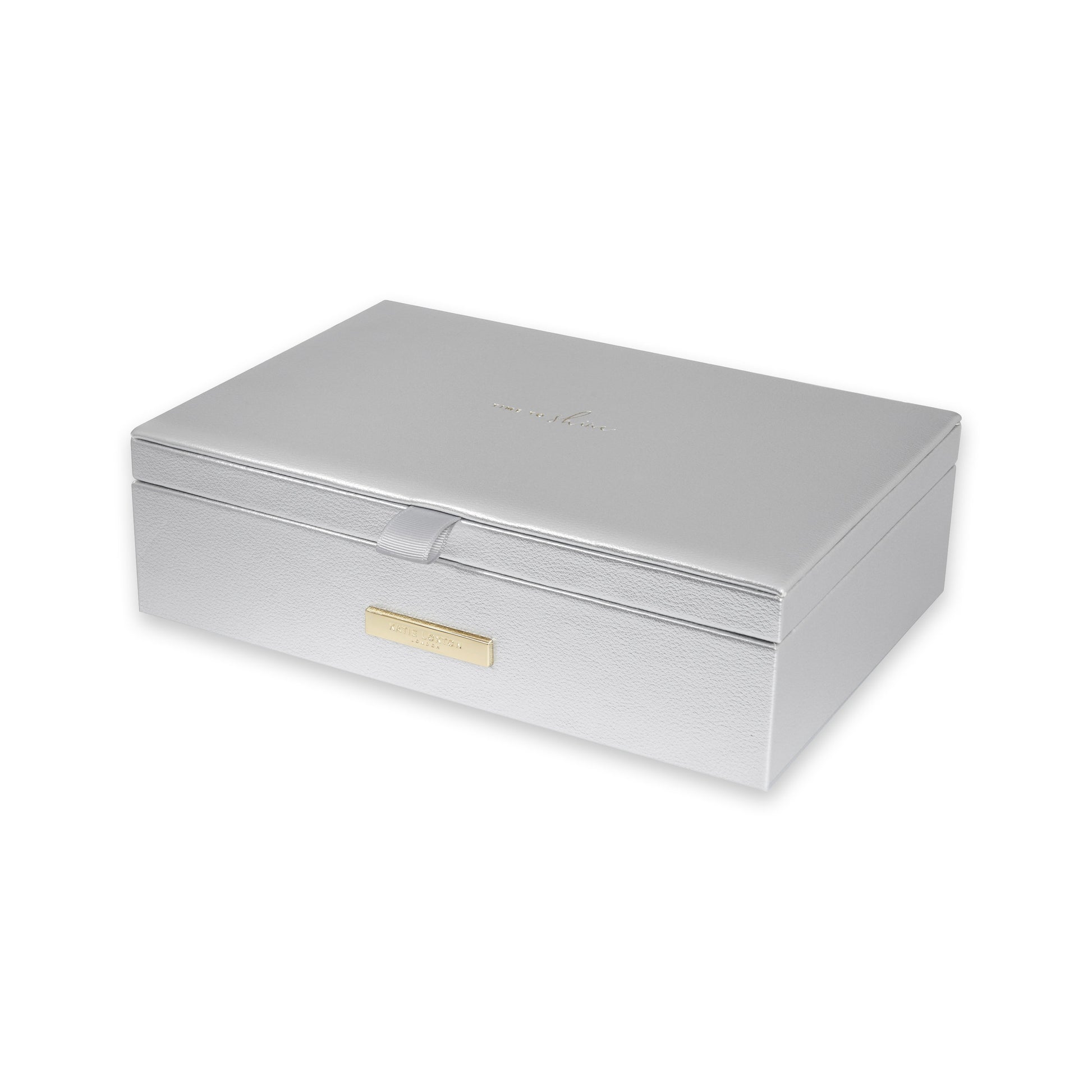 KTLX PEBBLE JEWELLERY BOX TIME TO SHINE METALLIC SILVER - Jashanmal Home