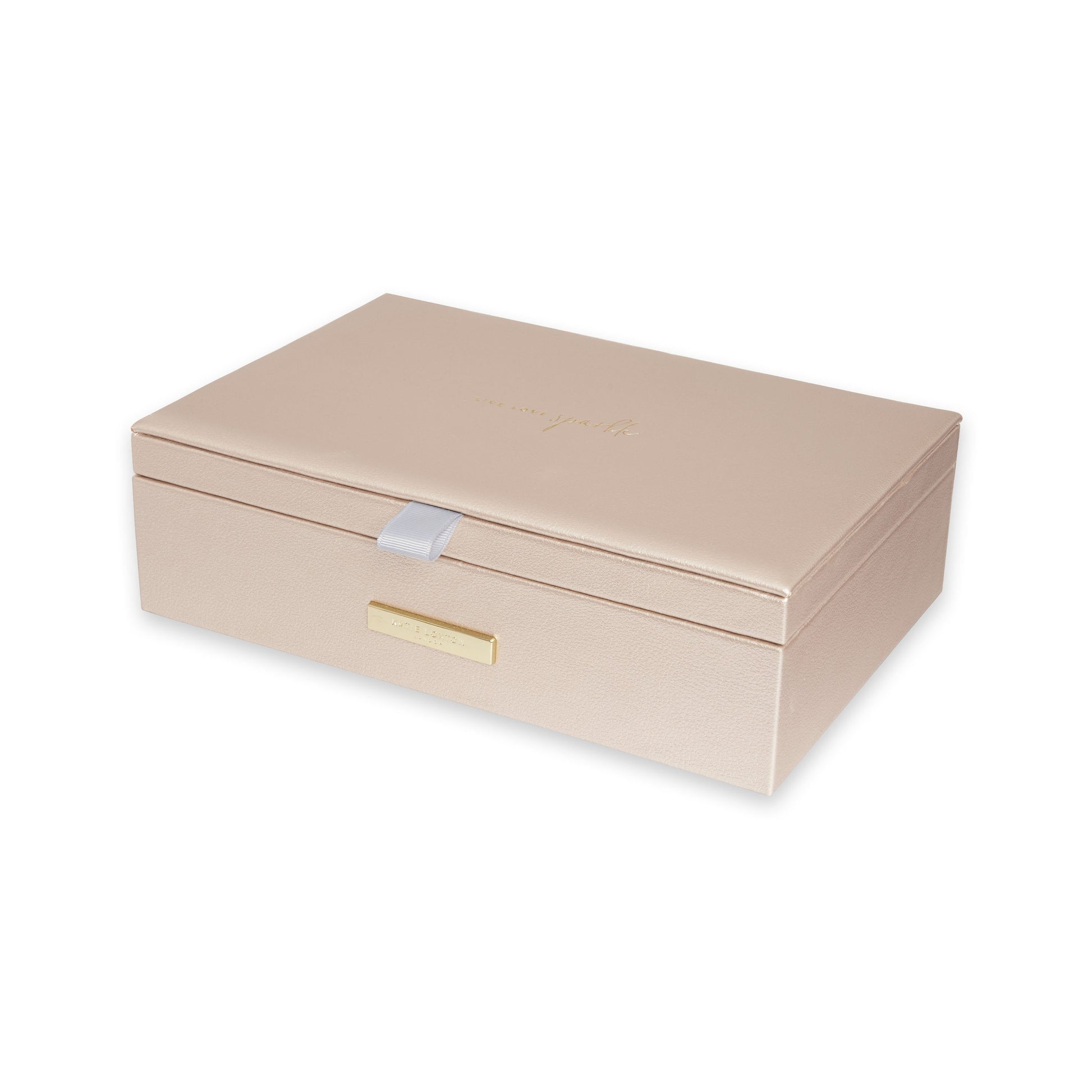 KTLX PEBBLE JEWELLERY BOX LIVE LOVE SPARKLE METALLIC GOLD - Jashanmal Home