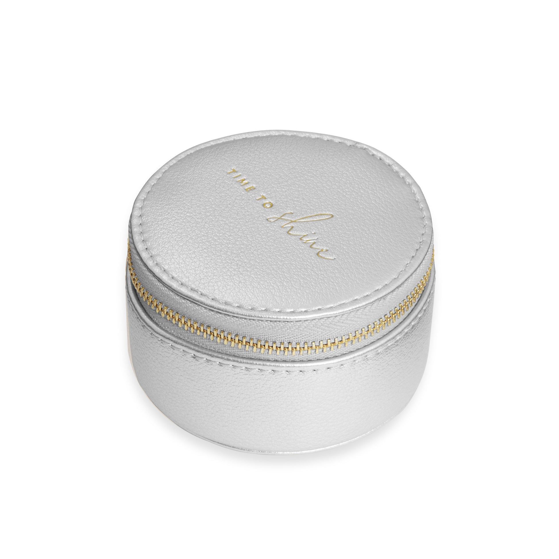 KTLX SMALL CIRCLE JEWELLERY BOX TIME TO SHINE METALLIC SILVER PEBBLE - Jashanmal Home