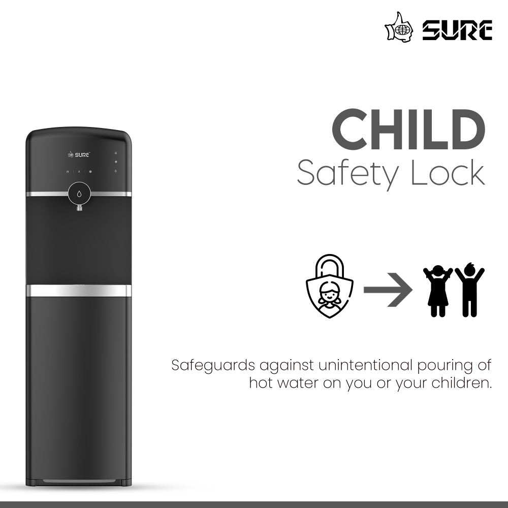 Sure Bottom Loading Water Dispenser, Touch Control, Black - Sbl70