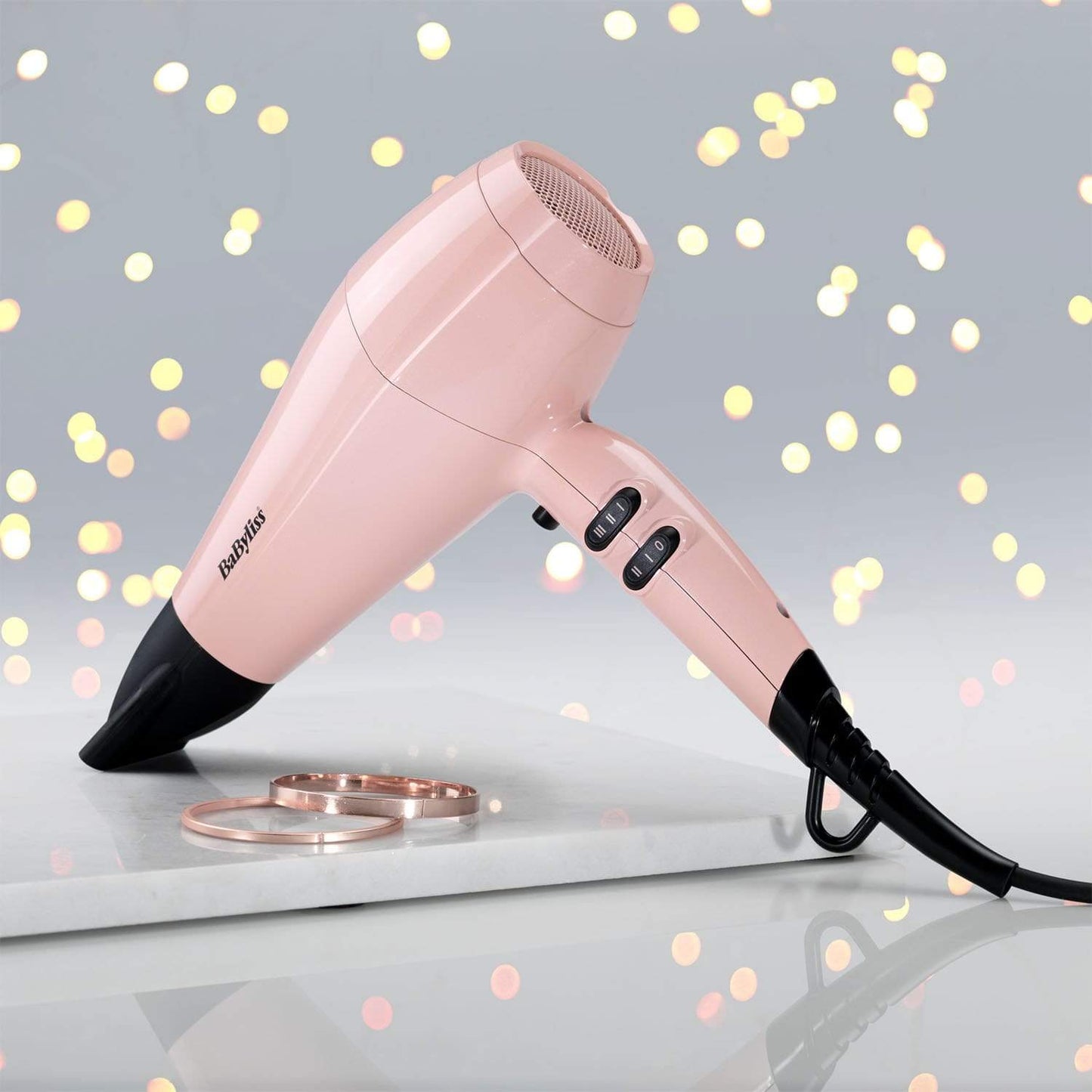 Babyliss Dc Dryer 2200W Rose Blush  Advanced Onic Frizz Control 3 Heat 2 Speed Cool Shot  Light - 5337Prsde